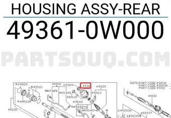 Nissan 493610W000 HOUSING ASSY-REAR