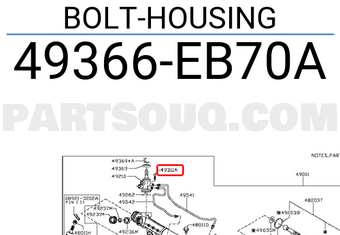 Nissan 49366EB70A BOLT-HOUSING