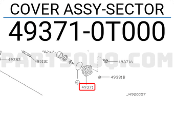 Nissan 493710T000 COVER ASSY-SECTOR