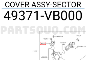 Nissan 49371VB000 COVER ASSY-SECTOR