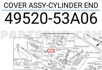 Nissan 4952053A06 COVER ASSY-CYLINDER END
