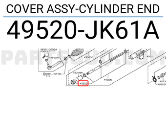 Nissan 49520JK61A COVER ASSY-CYLINDER END