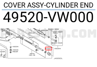 Nissan 49520VW000 COVER ASSY-CYLINDER END