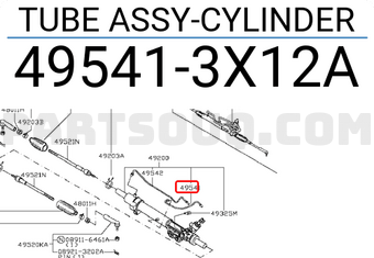 Nissan 495413X12A TUBE ASSY-CYLINDER