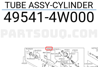 Nissan 495414W000 TUBE ASSY-CYLINDER
