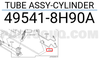 Nissan 495418H90A TUBE ASSY-CYLINDER