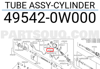 Nissan 495420W000 TUBE ASSY-CYLINDER