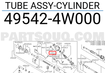 Nissan 495424W000 TUBE ASSY-CYLINDER