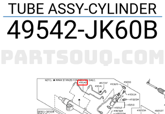 Nissan 49542JK60B TUBE ASSY-CYLINDER