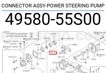 Nissan 4958055S00 CONNECTOR ASSY-POWER STEERING PUMP