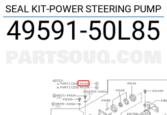 Nissan 4959150L85 SEAL KIT-POWER STEERING PUMP