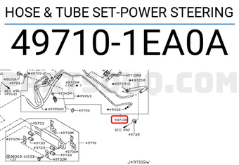 Nissan 497101EA0A HOSE & TUBE SET-POWER STEERING