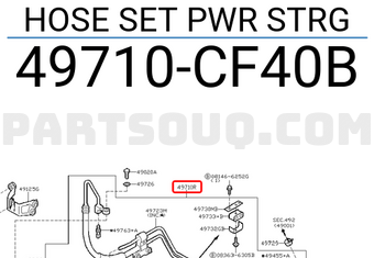 Nissan 49710CF40B HOSE SET PWR STRG