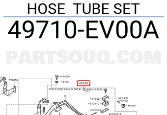 Nissan 49710EV00A HOSE TUBE SET