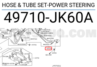 Nissan 49710JK60A HOSE & TUBE SET-POWER STEERING