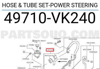 Nissan 49710VK240 HOSE & TUBE SET-POWER STEERING