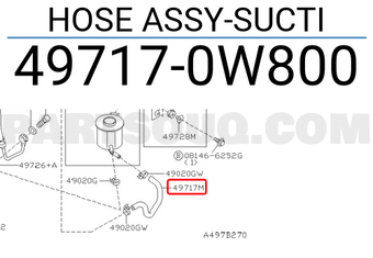 Nissan 497170W800 HOSE ASSY-SUCTI