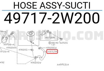 Nissan 497172W200 HOSE ASSY-SUCTI