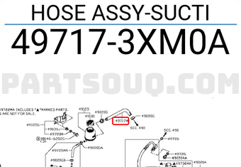 Nissan 497173XM0A HOSE ASSY-SUCTI