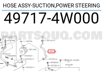 Nissan 497174W000 HOSE ASSY-SUCTION,POWER STEERING