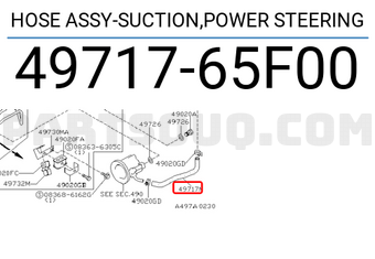 Nissan 4971765F00 HOSE ASSY-SUCTION,POWER STEERING