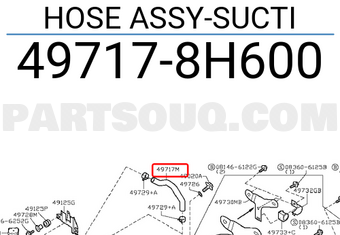 Nissan 497178H600 HOSE ASSY-SUCTI