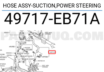 Nissan 49717EB71A HOSE ASSY-SUCTION,POWER STEERING