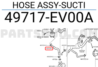 Nissan 49717EV00A HOSE ASSY-SUCTI