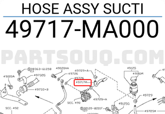 Nissan 49717MA000 HOSE ASSY SUCTI