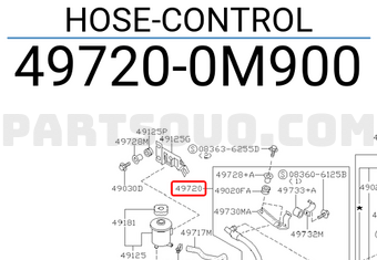 Nissan 497200M900 HOSE-CONTROL