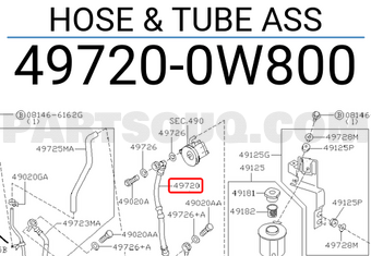 Nissan 497200W800 HOSE & TUBE ASS