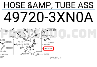 Nissan 497203XN0A HOSE & TUBE ASS