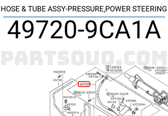 Nissan 497209CA1A HOSE & TUBE ASSY-PRESSURE,POWER STEERING
