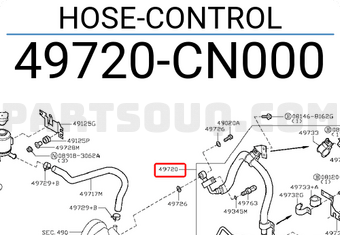 Nissan 49720CN000 HOSE-CONTROL
