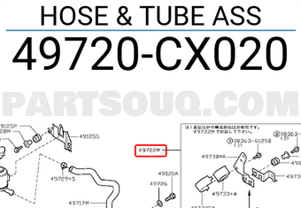 Nissan 49720CX020 HOSE & TUBE ASS