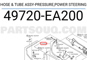 Nissan 49720EA200 HOSE & TUBE ASSY-PRESSURE,POWER STEERING