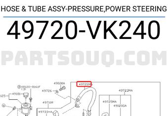 Nissan 49720VK240 HOSE & TUBE ASSY-PRESSURE,POWER STEERING