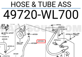 Nissan 49720WL700 HOSE & TUBE ASS