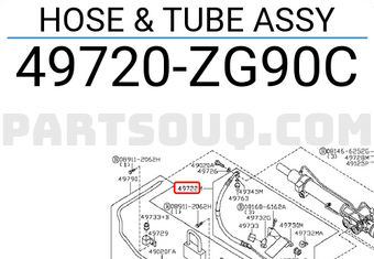 Nissan 49720ZG90C HOSE & TUBE ASSY