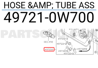Nissan 497210W700 HOSE & TUBE ASS