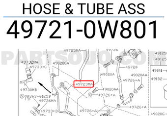 Nissan 497210W801 HOSE & TUBE ASS