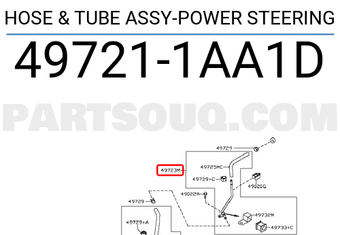 Nissan 497211AA1D HOSE & TUBE ASSY-POWER STEERING