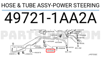 Nissan 497211AA2A HOSE & TUBE ASSY-POWER STEERING