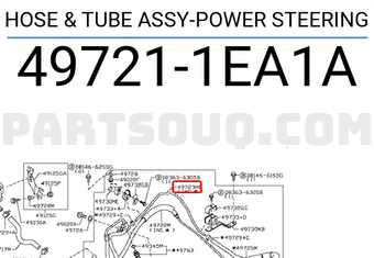Nissan 497211EA1A HOSE & TUBE ASSY-POWER STEERING