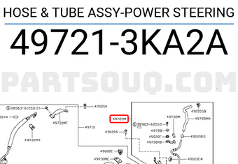 Nissan 497213KA2A HOSE & TUBE ASSY-POWER STEERING