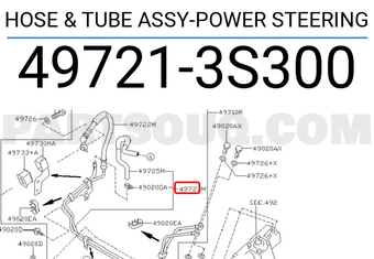 Nissan 497213S300 HOSE & TUBE ASSY-POWER STEERING