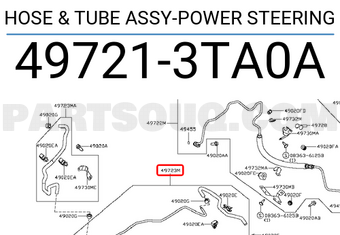 Nissan 497213TA0A HOSE & TUBE ASSY-POWER STEERING