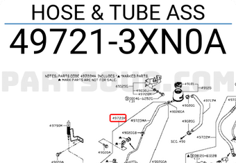 Nissan 497213XN0A HOSE & TUBE ASS