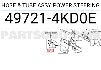 Nissan 497214KD0E HOSE & TUBE ASSY POWER STEERING