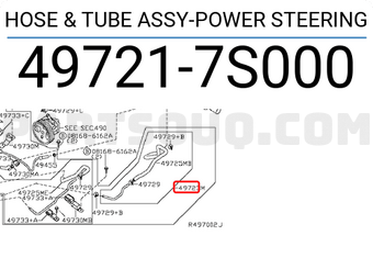 Nissan 497217S000 HOSE & TUBE ASSY-POWER STEERING